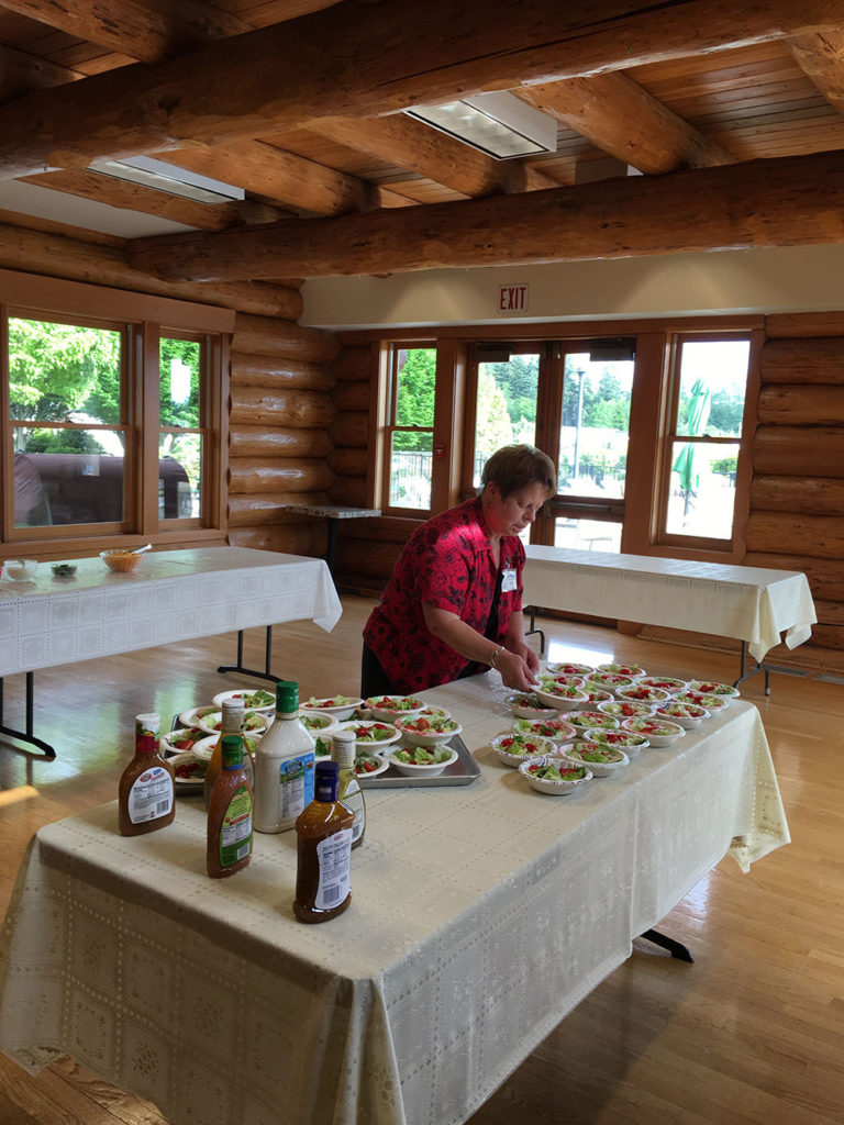 Fresh salads were part of the menu.